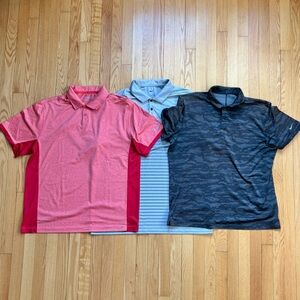 Lot 3 Nike Golf Men’s Dri-Fit Performance Polo Shirts Standard Fit XL